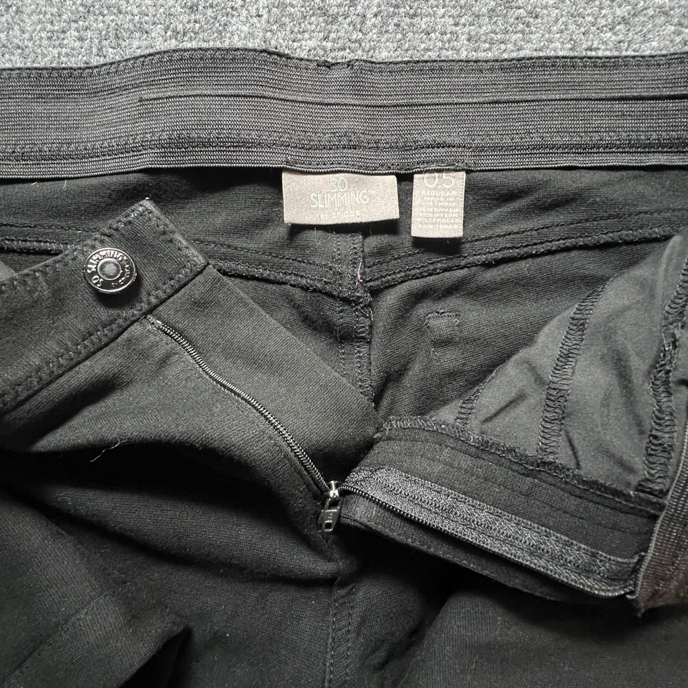 Chico's So Slimming Black Straight Leg Pants Size 0.5 Regular Stretch Ponte - Picture 3 of 9